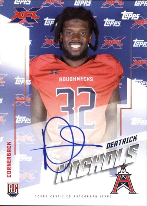 Amazon Com 2020 Topps Xfl Autographs Au Dn Deatrick Nichols Auto Houston Roughnecks Official Football Trading Card Collectibles Fine Art