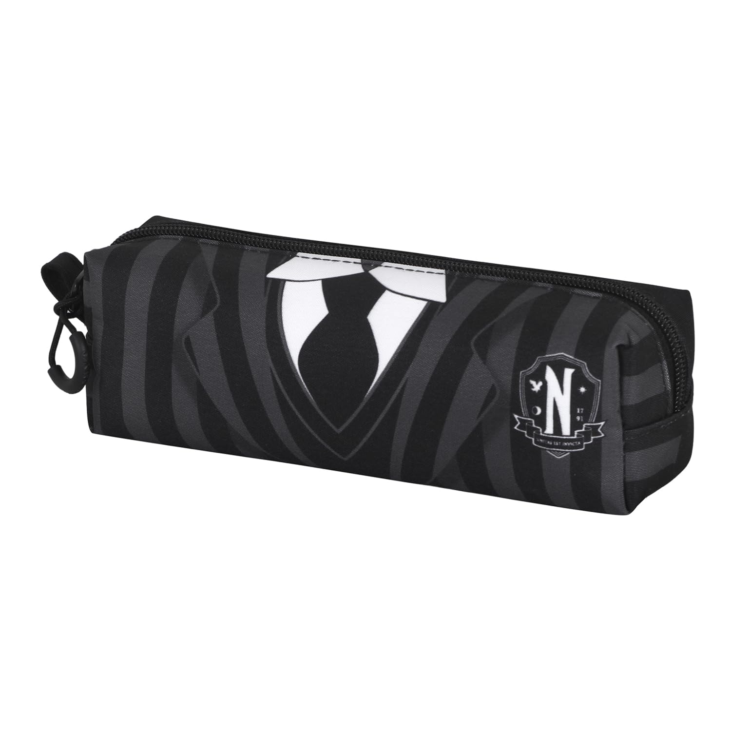 Wednesday Uniform-2.0 FAN Square Pencil Case, Black, 21 x 8 cm