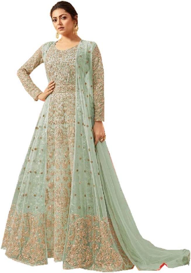 Indian/Pakistani Bollywood Party Wear Long Anarkali Gown for Womens LT New