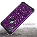 LONTECT for iPhone XR 2018 Case Glitter Sparkly Bling 3 in 1 Shockproof Heavy Duty Hybrid Sturdy High Impact Protective Cover Case for Apple iPhone XR 6.1,Shiny Dark Purple