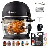 Non Toxic Air Fryer™ Pro | 9-in-1 Glass Air Fryer | Self-Cleaning | 5 Quart | Rotisserie and Tumbler | 400F Vortex For Even Cooking, BPA-Free Teflon Free, Recrisp, Roast, Bake, Black