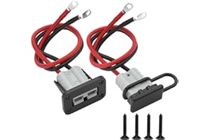 Muelnmey 50 Amp Battery Quick Connect/Disconnect Connector Kit, 8AWG 1.25FT Battery Cable Connector with Mounting Bracket Waterproof Cap for Cars, Winches, Trailer(2 Pack) - Gray