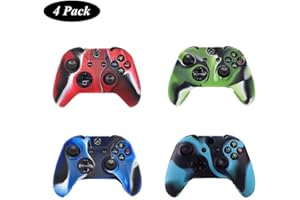 HIPIPOOO 4 Pack of Silicone Xbox one Controller Skin, Premium Super Grip Protective Skin Case Cover for Xbox one Controlle (4 Pack)