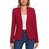 MINTLIMIT Blazers for Women Long Sleeve Notch Collar Blazer Button Front Casual Work Office Suit Jackets with Pockets