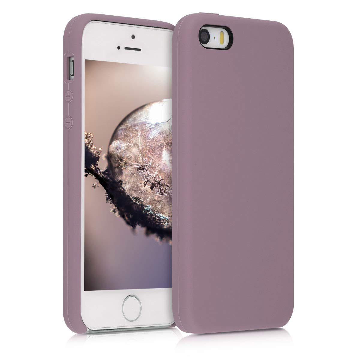 kwmobile Case for Apple iPhone SE (1.Gen 2016) / iPhone 5 / iPhone 5S Case - Soft Cover - Shockproof Silicone - Wireless Charging Grape Purple — image 1