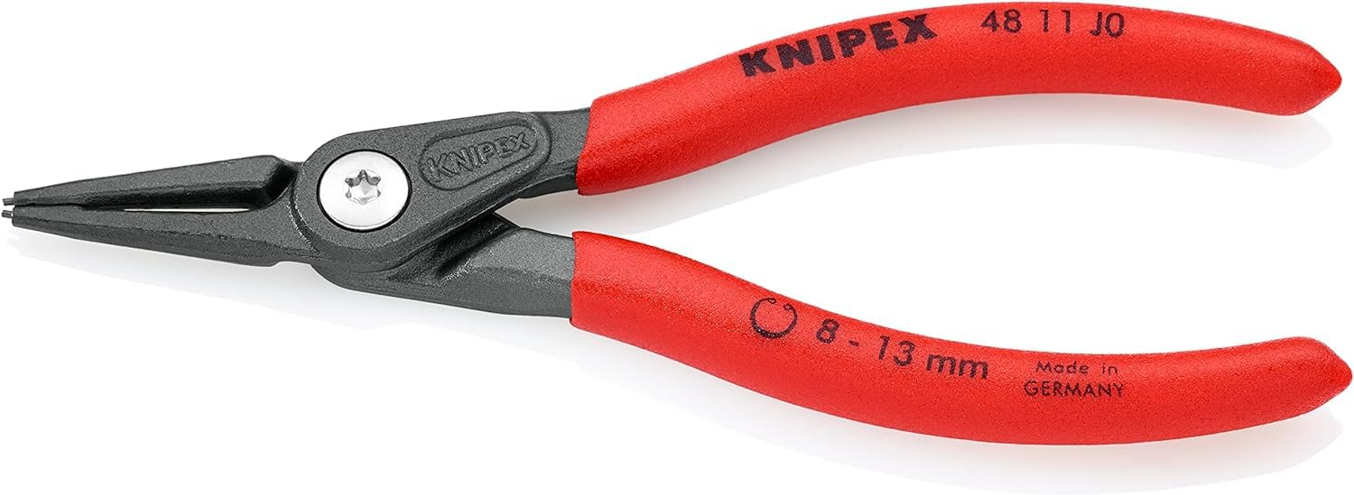 KNIPEX Precision Circlip Pliers for Internal Circlips in Bore Holes Self-Service Card with Non-Slip Plastic Coating, 48 11 J0 SB
