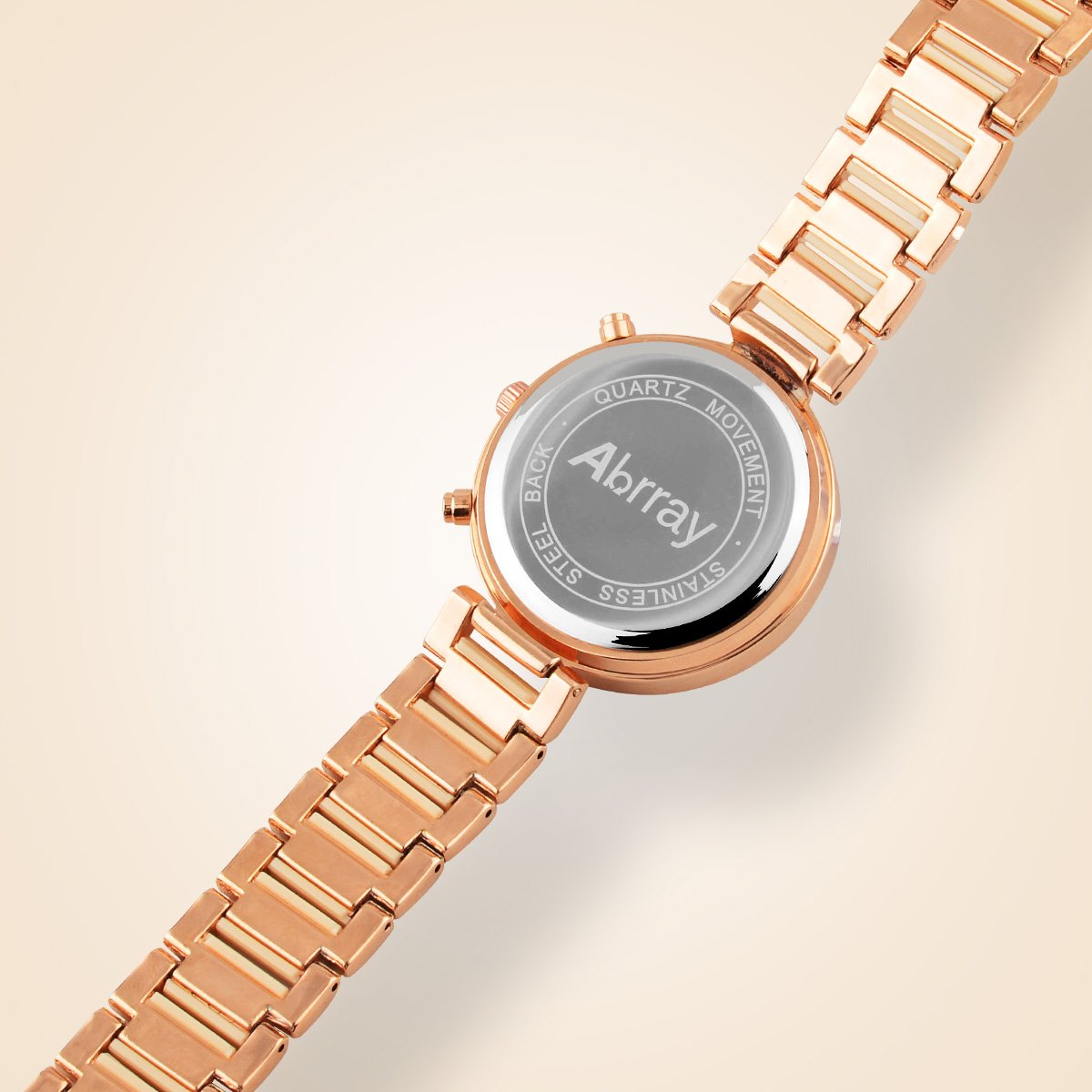 Abrray Rose Gold Watch Women Quartz Waterproof Watch Luxury Alloy Bracelet Business and Casual Watch