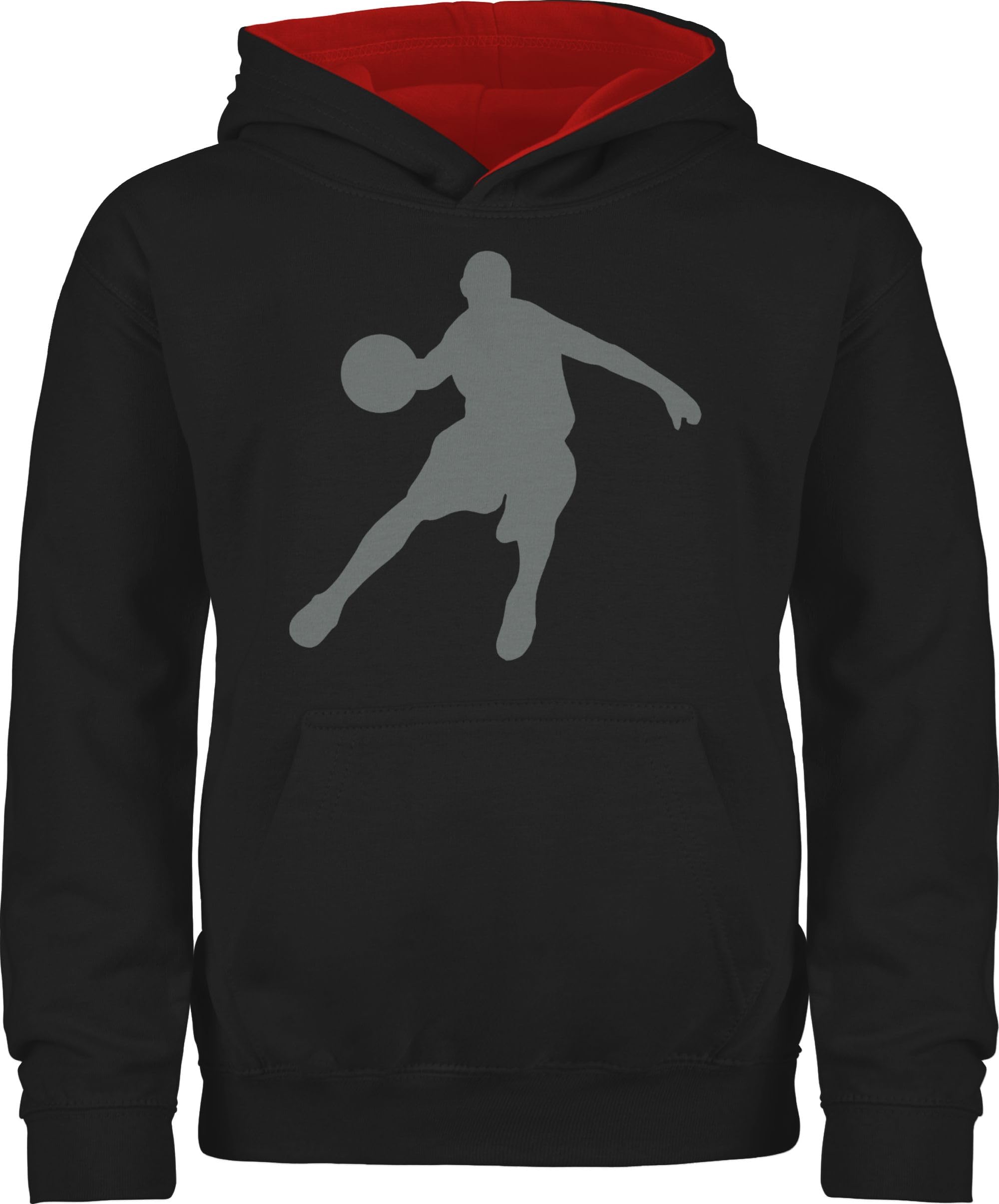 Pullover Kinder Hoodie Jungen Mädchen - Sport Kleidung - Basketballspieler I Geschenk Basketball Fans I Geschenk für Basketballer - 152 (12/13 Jahre) - Schwarz/Rot - basketball-pullover outfits