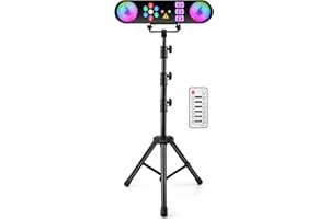 YEESITE DJ Lights with Stand - 5IN1 Party Bar Light Set with Rotating Ball Strobe Blacklight LED Par Light and Pattern by Remote Control DJ Lighting System for Parties Events Stage Disco Clubs Bands Gigs