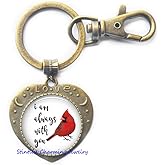 JV79 Cardinal Key Ring - Red Cardinal Keychain - Resin Jewelry Key Ring - Sympathy Gift - I Am Always with You - Grief Jewelry