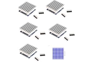 Azuocn 5PCS MAX7219 8x8 Dot Matrix LED Display Module 5V MCU Control MAX7219 LED Dot Matrix DIY Kit (Blue)