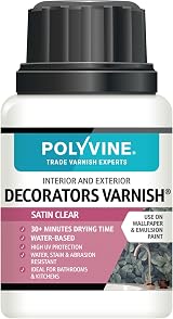 Polyvine Decorators Varnish Satin Water Resistant UV Clear 100ml