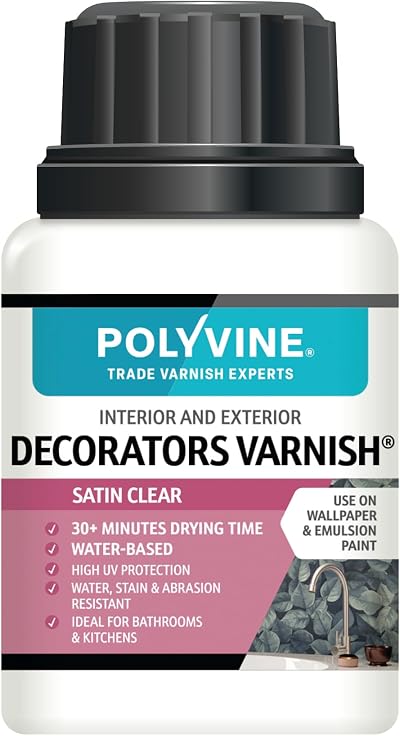 Polyvine Decorators Varnish Satin Water Resistant UV Clear 100ml