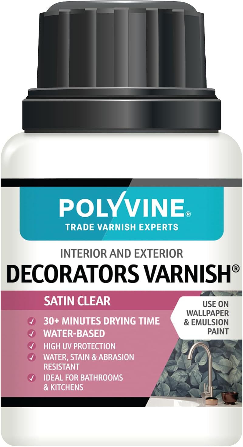 Polyvine Decorators Varnish Satin Water Resistant UV Clear 100ml