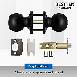 BESTTEN 4 Pack Door Knob with Lock and Key, Keyed