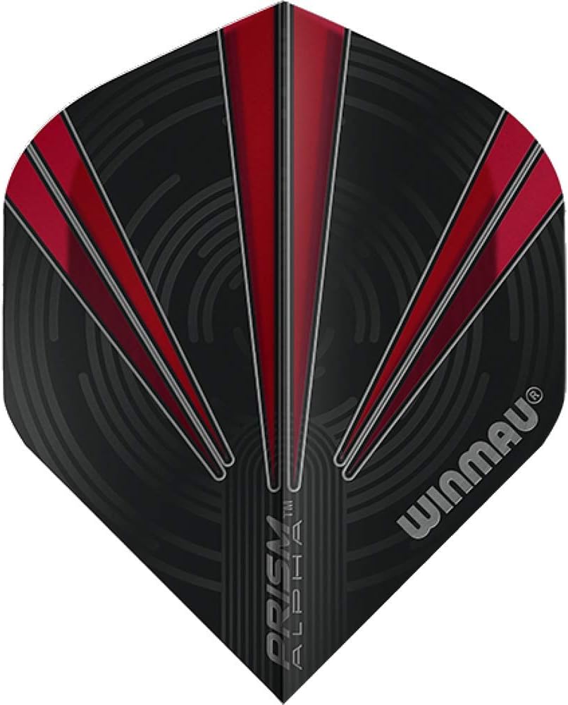 WINMAU Prism Alpha Black & Red Extra Thick Dart Flights - 1 set per pack (3 flights in total)