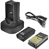 2 Pack Rechargeable Battery with Dual Charging Station Dock for Xbox 360 Wireless Controller