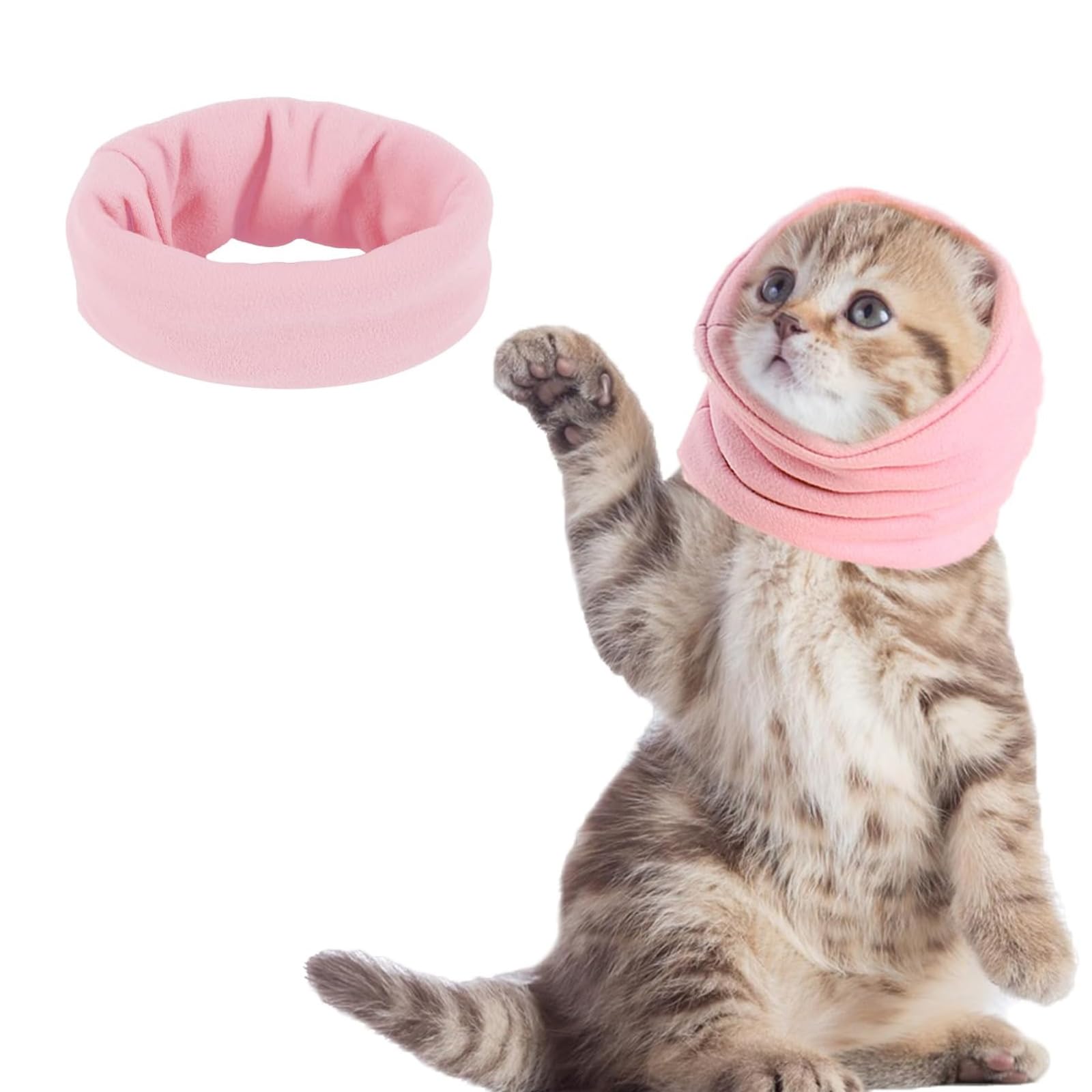 TRHDFW Dog Snood Dog Grooming Ear Muffs Noise Protection, Dog Neck and Ears Warmer Headwear for Comfort, Anxiety Relief and Calming Dog Ear Protectors, Pet Cat Dog Hoodie, Updated Version Pink M