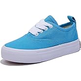 OPOEE White Boys and Girls Low Top Sports Shoes Lace up Canvas Children's Shoes Comfortable and Lightweight Skateboarding Shoes Toddler Shoes