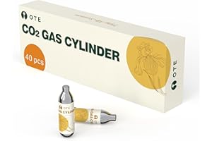 OTE CO2 Cartridges, Soda Chargers for Sparkling Water Maker, 40PCS Seltzer Maker Cartridges 8G Personal CO2 Cylinders for Portable Carbonated Water Machine or Soda Siphon Whipped Cream Chargers