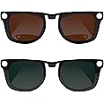 RCstyle Polarized Clip Compatible With Ray-Ban Meta Wayfarer (RW4008 Size M Standard 50-22) Smart Glasses Color Changing Clip Set (Brown, Dark Green)