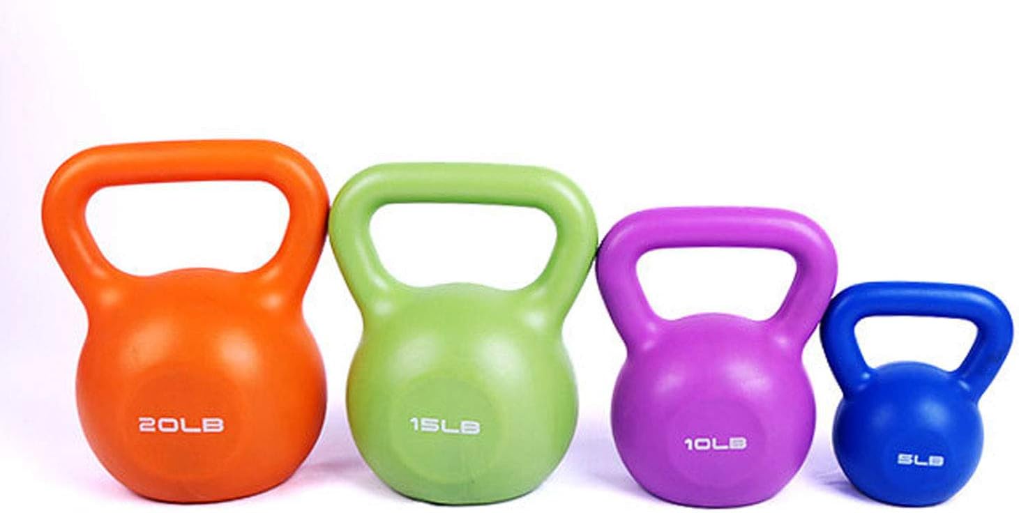 Kettlebell, Vinyl Coated Exercise Kettlebell Set, Weights