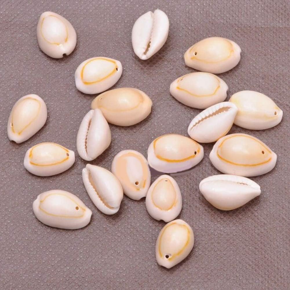 ruiycltd DIY Craft Smooth 20Pcs Natural Shell Beads with Drilled Hole Tribal Jewelry Accessory Jewelry Making Accessory