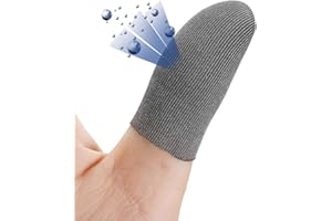 MOMOFLY Sterling Silver Fiber, 0.01"(0.5mm) Ultra-Thin, Pubg Mobile Finger Sleeve Anti-Sweat Breathable for High-Ranking Players Mobile Game Streamer iPhone/iPad/Android Size:S(6P)