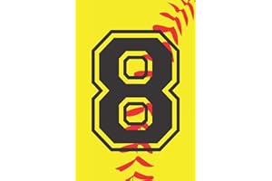 8 Journal: A Softball Jersey Number #8 Eight Notebook For Writing And Notes: Great Personalized Gift For All Players, Coaches, And Fans (Yellow Red Black Ball Print)
