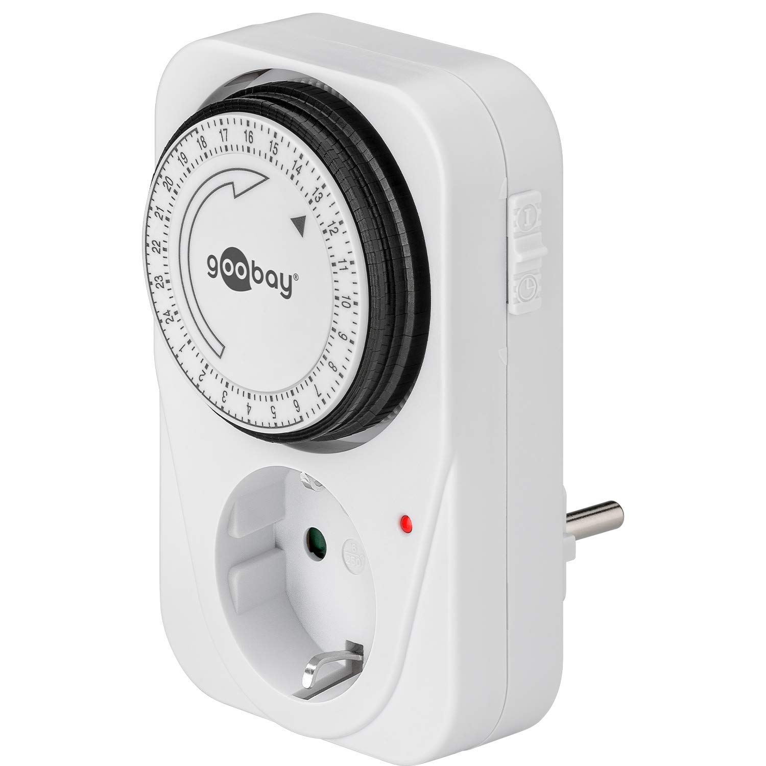 Goobay 51276 Analogue Indoor Timer - Timer for Sockets - 15 Minutes Time Adjustable - Suitable for Indoor Use - Control LED - Continuous Operation Possible