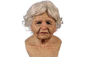 Halloween Mask Realistic Old Man Mask Creepy Human Latex Mask, Scary Wrinkle Mask Halloween Cosplay Costume Mask Party Props