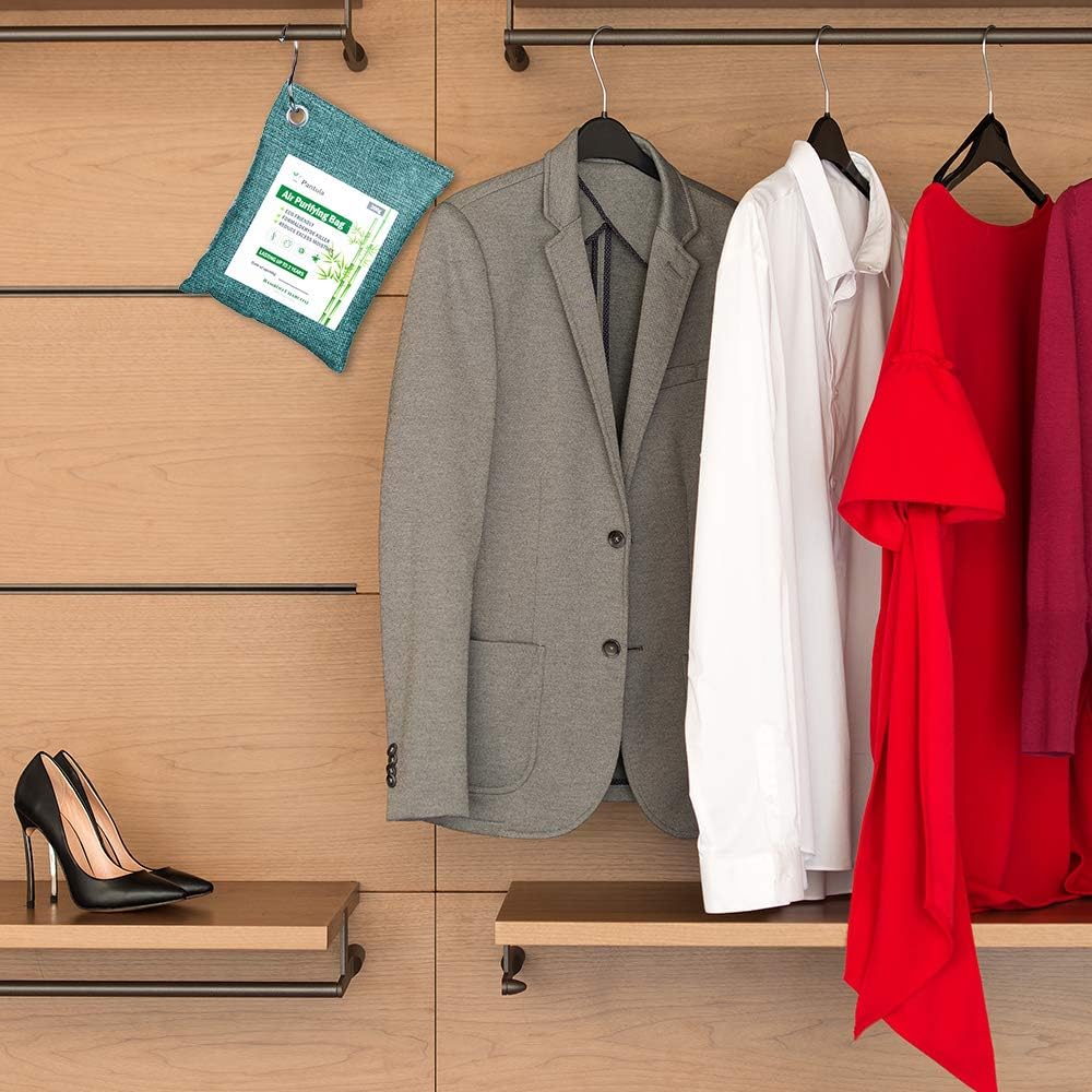 Pantula Bamboo Charcoal Bags - Activated Charcoal, Air purifying bags 12 Pack, Odor absorber (200G*4 50G*8) Air Freshener Natural Fresh, Charcoal bags for Home Pet Car with Activated Charcoal Natural Absorb: Kitchen & Dining