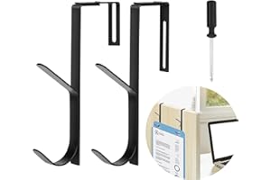 Wehhbtye Adjustable Double Coat Hooks,Thick Cubicle Wall Coat Hook,Metal Over The Panel Double Hook Adjusted to Fit 1.35 to 3.5 Inch Thickness Panels for Wall Panel (2pcs)