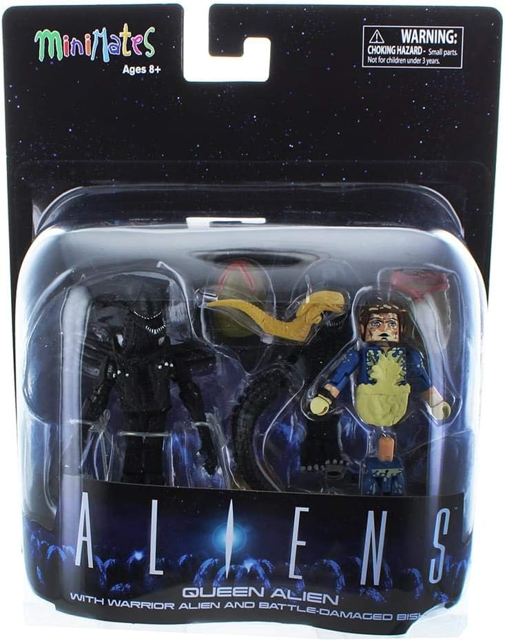 Aliens Minimates Deluxe Queen Alien with Warrior Alien & Battle-Damaged Bishop