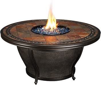 Amazon.com : Agio Gas Fire Pit Table (Round Chat Height ...