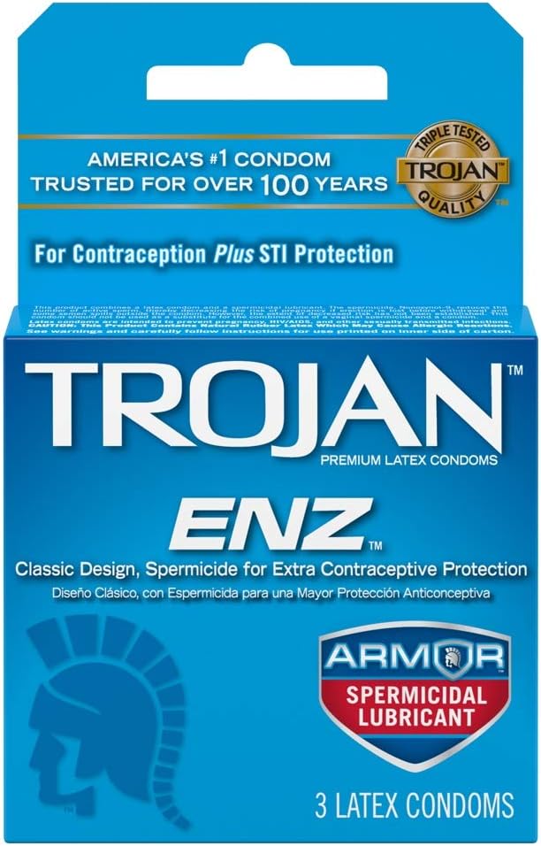 Amazon De Trojan Enz Spermizide Gleitmittel Latex Kondome 3 Ct 4 Stuck