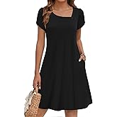ZEAGOO Summer Dresses for Women 2026 Sundress Short Petal Sleeve Dress with Pockets Floral Dresses for Casual