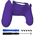 eXtremeRate Purple Soft Touch Game Improvement Replacement Parts Back Housing Cover, Custom Bottom Shell Compatible with ps4 Controller JDM-040, JDM-050 and JDM-055