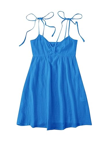 SOLY HUX Women's Tie Shoulder Cami Dress Spaghetti Strap Mini