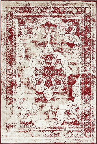Unique Loom Sofia Collection Burgundy 4 x 6 Area Rug (4' x 6')