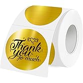 WANGHENG 3 Inch Holographic Thermal Labels,Round Thermal Printer Labels,Waterproof Thermal Printer Stickers for DIY Logo Design,Name Tag,QR Code,Thanks Card 150 Labels/Roll (Brushed Gold)