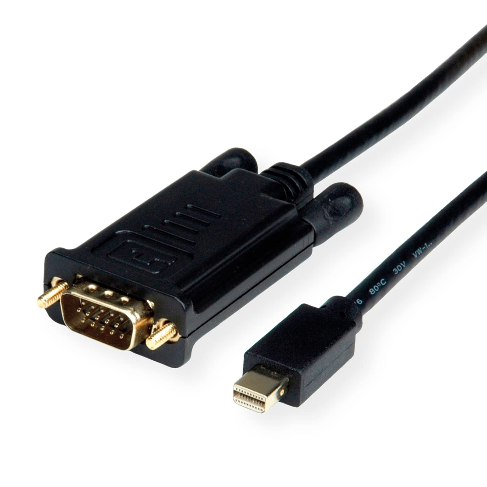 ROLINE Cable Mini DisplayPort VGA, Mini DP ST - VGA ST, Black, 5 m