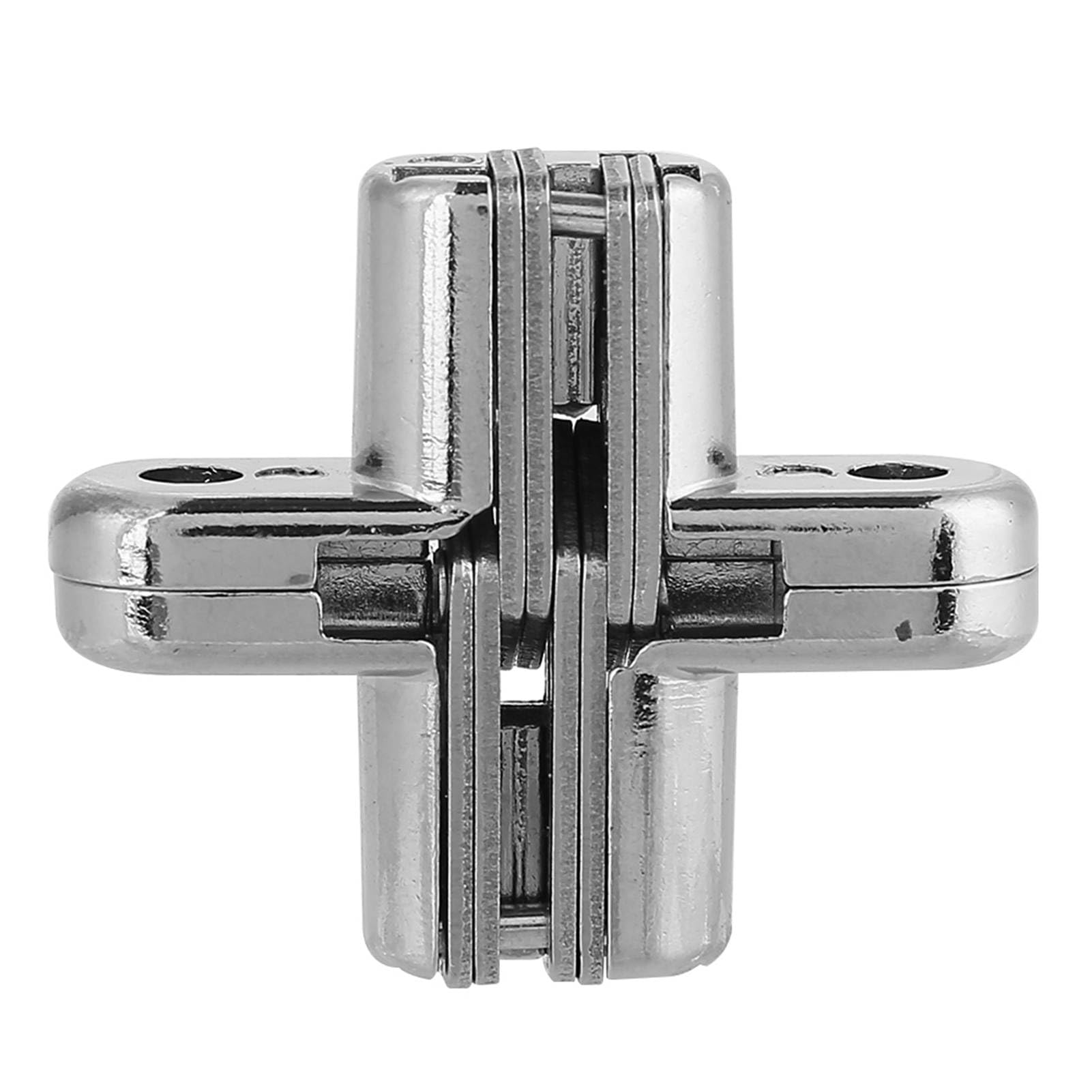 180 Degree Zinc Alloy Hidden Hinges Invisible Concealed Cross Door Hinge Easy Installation Furniture Cabinet Kit for Folding Doors Folding Tables (Small)