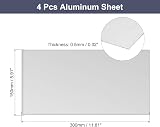 Sourcing Map Aluminum Sheet 4 Pcs 300x150x0.5mm 5052 Plate Silver view 2