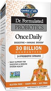 Garden of Life Dr. Formulated Probiotics Once Daily - 30 Billion CFU - Daily Probiotic for Gut Health & Immune Support - 30 V