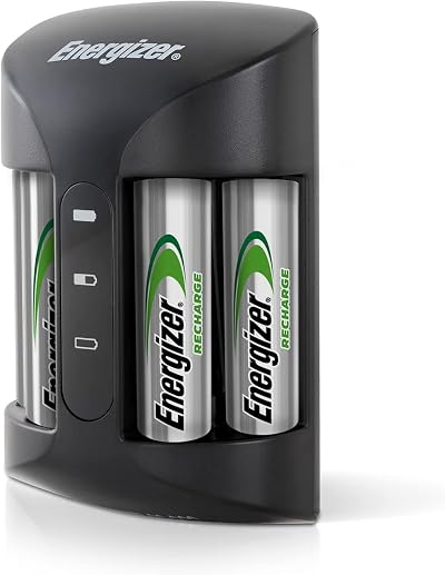 Energizer Recharge Pro Charger for AA/AAA NiMH Batteries with 4 Batteries