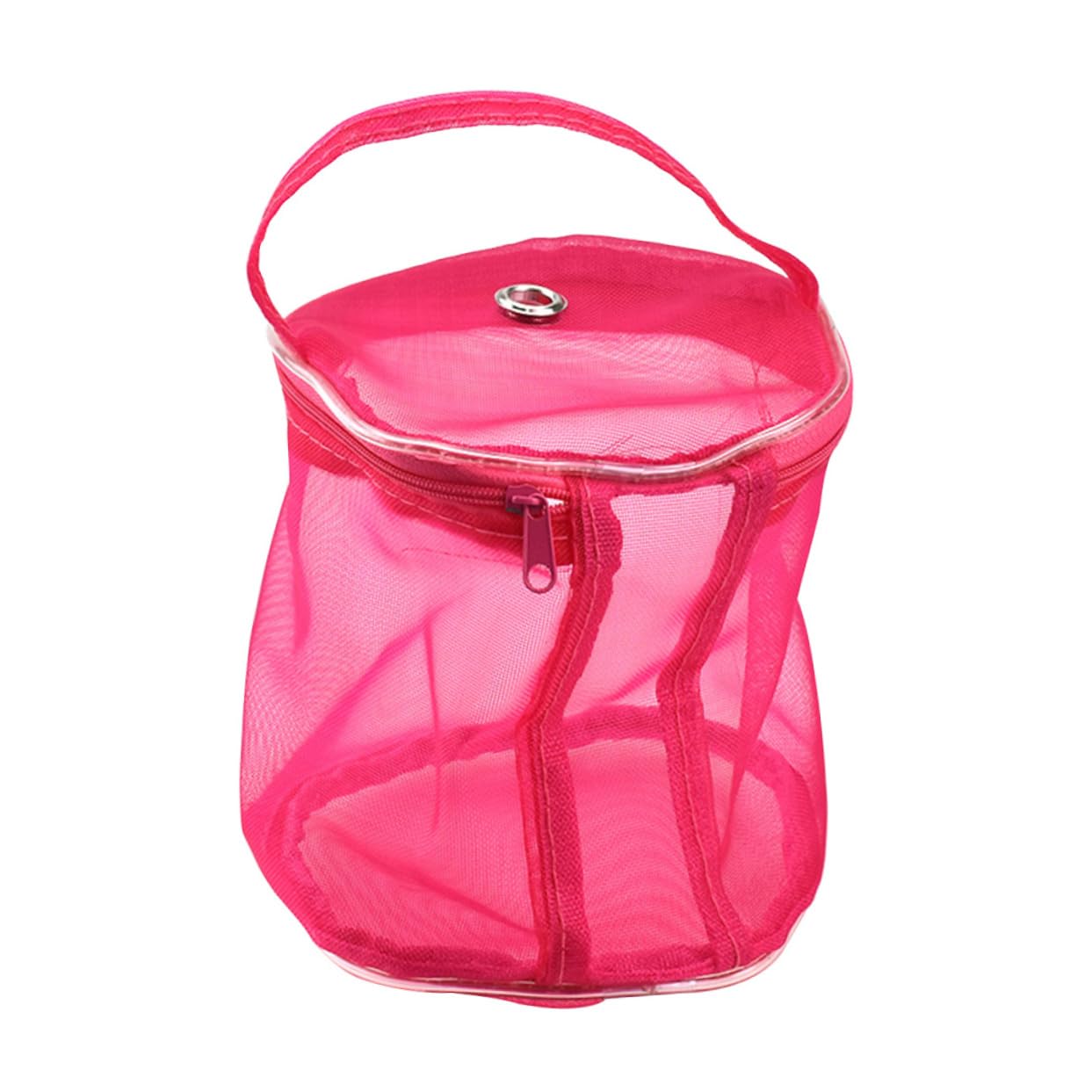 VILLFUL Knitting Yarn Storage Bag Portable Wool Mesh Organizer Tote with Zipper for Travel Sewing Craft Supplies 5.5X5.1X5.1 Inch