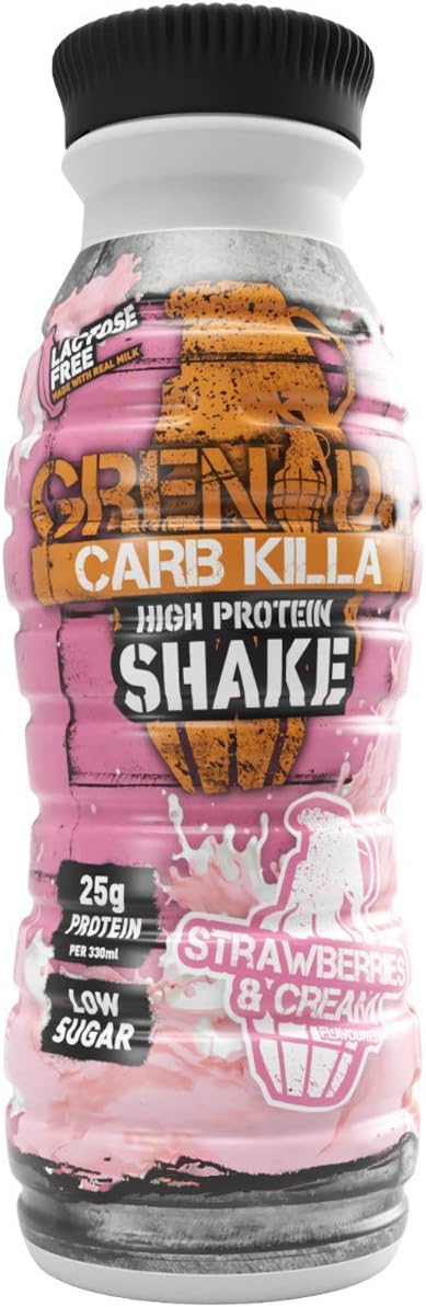 Grenade High Protein Shake, 8 x 330 ml - Strawberries and Cream (Packaging May Vary), 330 ml (Pack of 8) - Image 3