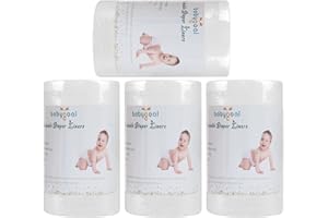 Babygoal Baby Cloth Diaper Liners 4 Pack, Rayon from Bamboo Liners for Cloth Diaper Nappy (400 Sheets) 4BBT01