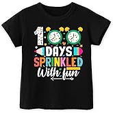 DOGCOME 100 Days of School Shirt Kids Toddler Boys Girls Happy 100th Day of School Costume T-Shirt Short Sleeve Tops Tee 2-8Y